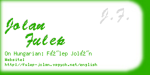 jolan fulep business card
